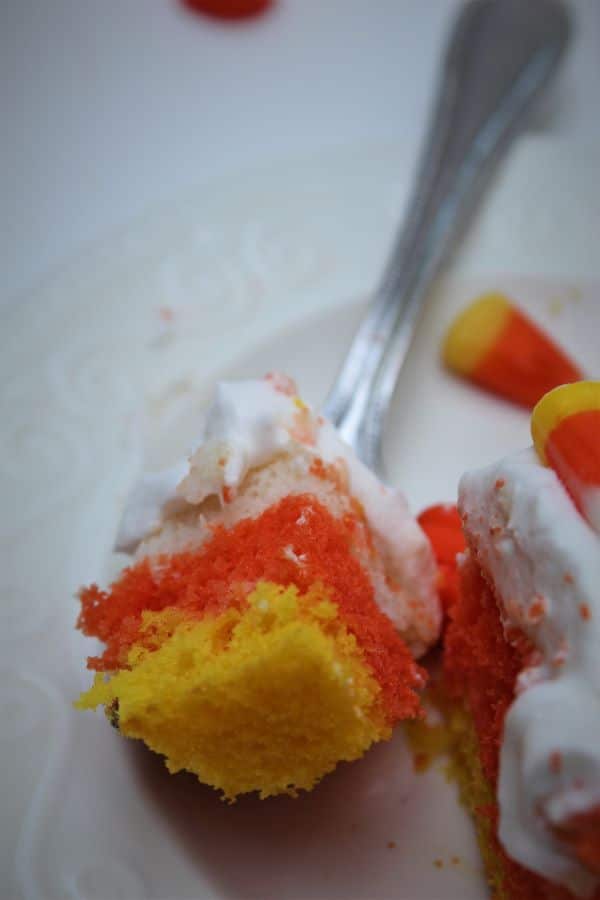 Fork Shot2 Candy corn poke cake