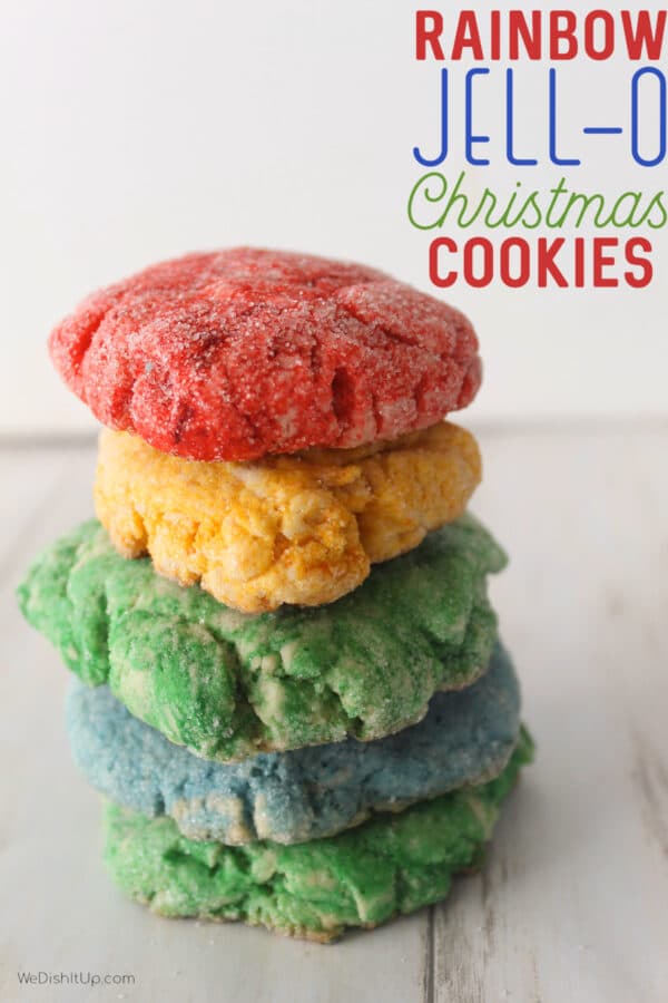 Rainbow Jello Christmas Cookies
