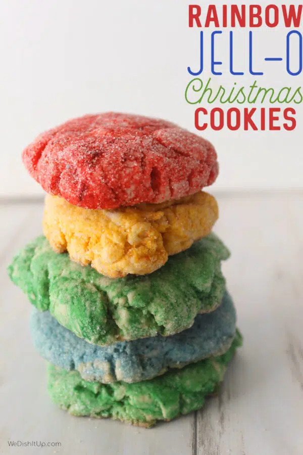 Rainbow Jello Christmas Cookies