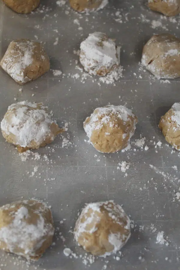 Dough Balls rolled in powder sugar