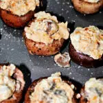 Cheese Stuffed Mushrooms on pan