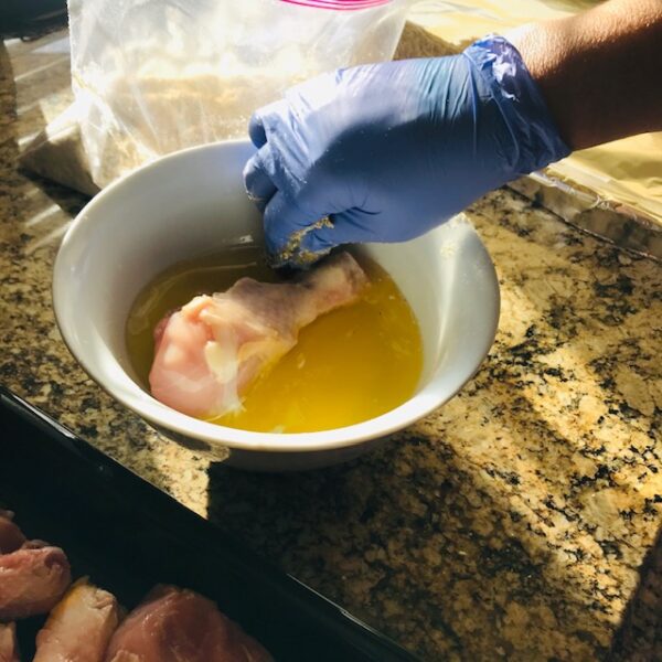 Dipping Chicken in Butter