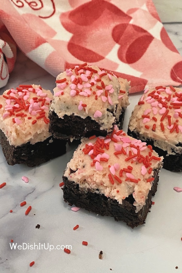 Dark Chocolate Brownie With Strawberry Butter Cream Frosting