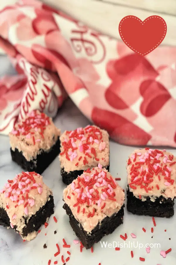 Dark Chocolate Brownie With Strawberry Butter Cream Frosting