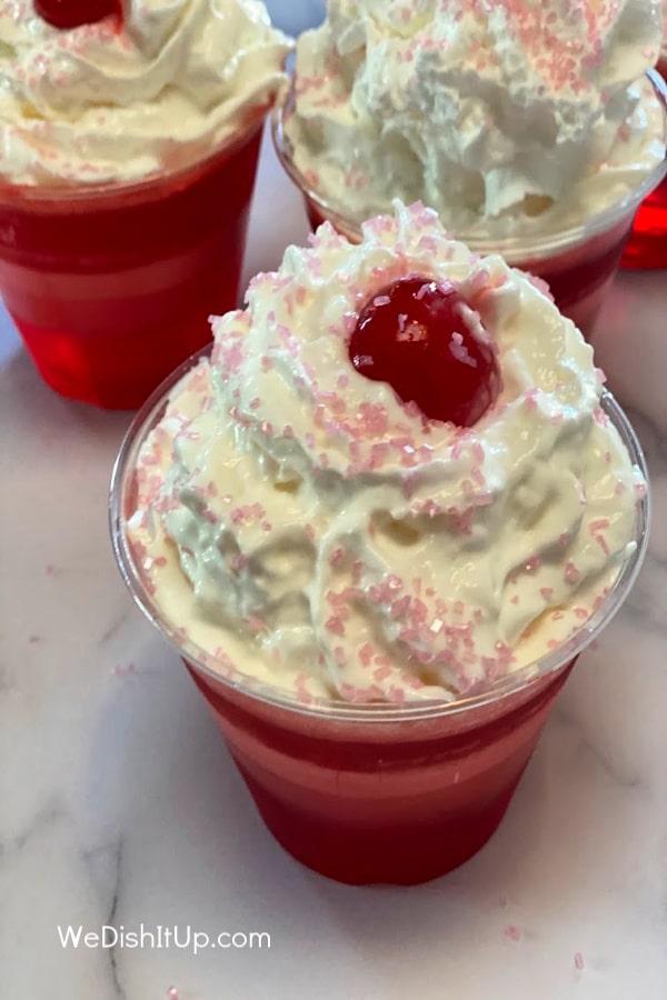 Strawberry Layered Jello Cups