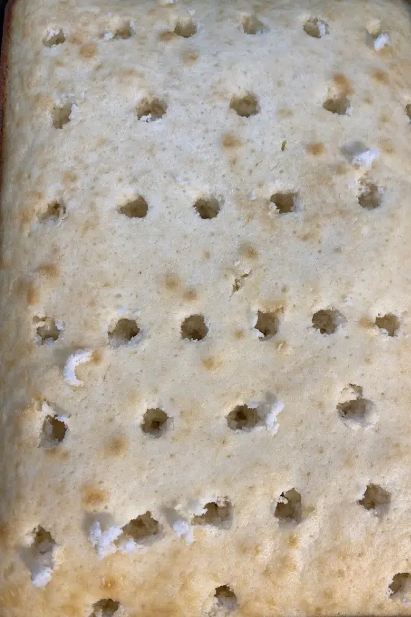 Cake with Holes Poked 