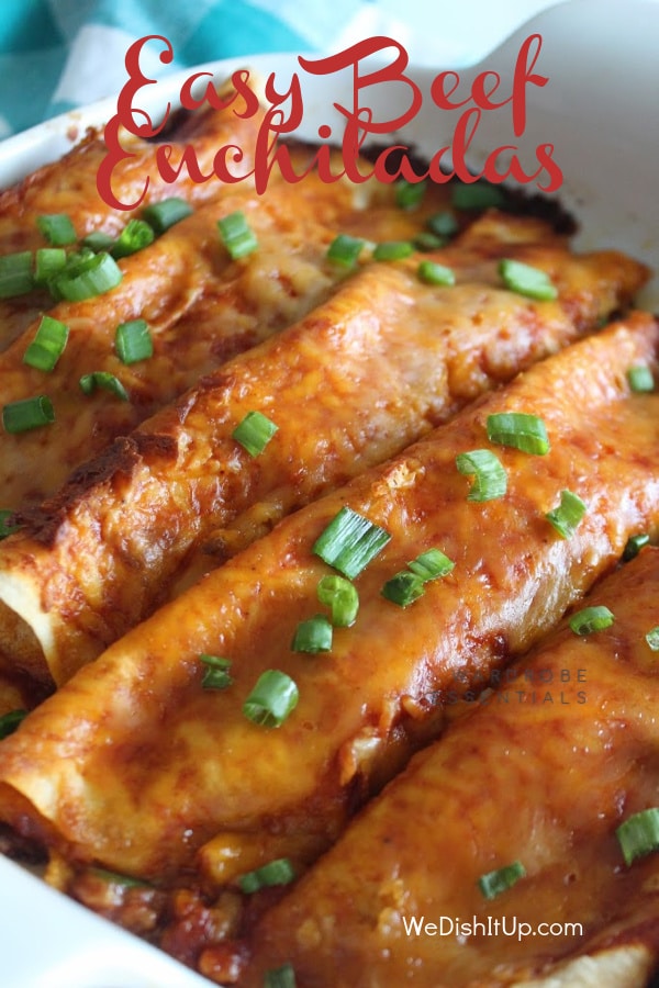 Easy Beef Enchiladas with green onions