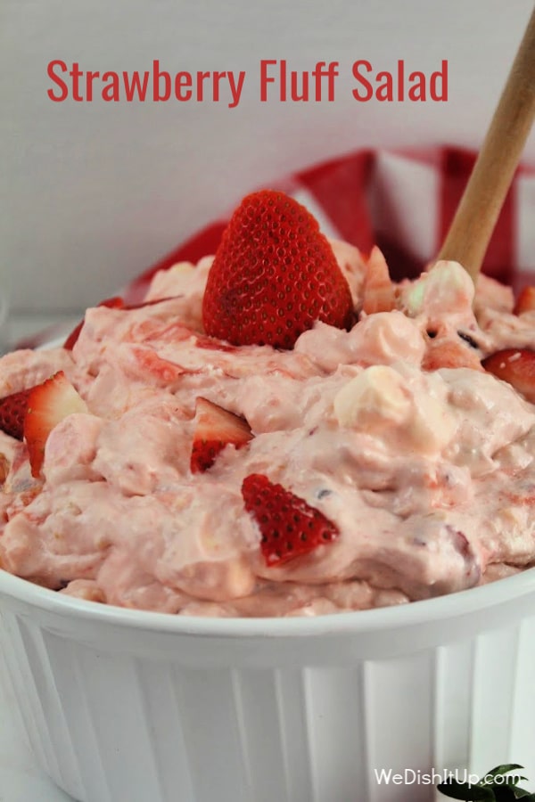 Easy Strawberry Fluff Salad with marshmallows
