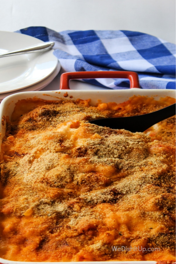 Mac and Cheese in Pan with Napkin