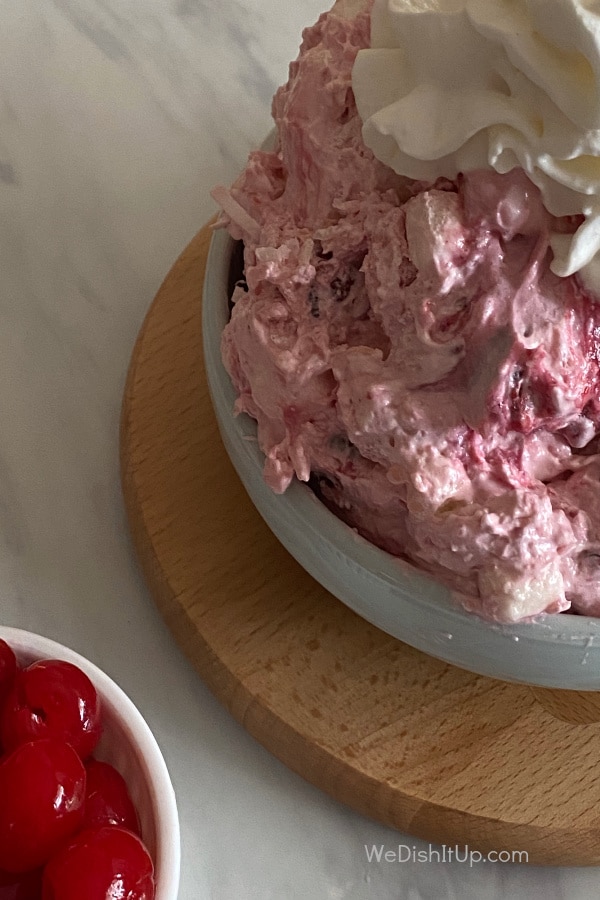 The Best Cherry Pineapple Coconut Fluff Half bowl Fluff