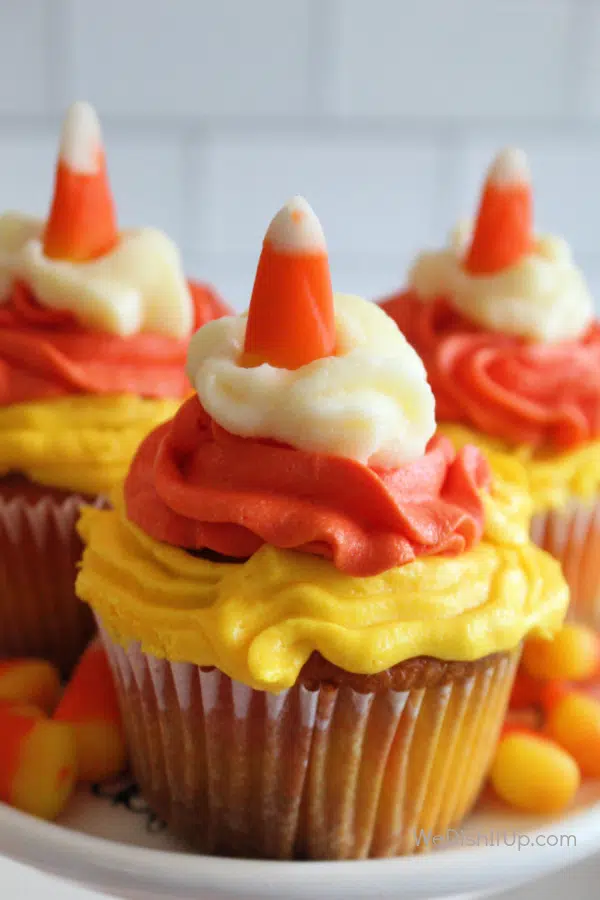 Halloween Candy Corn Cupcakes