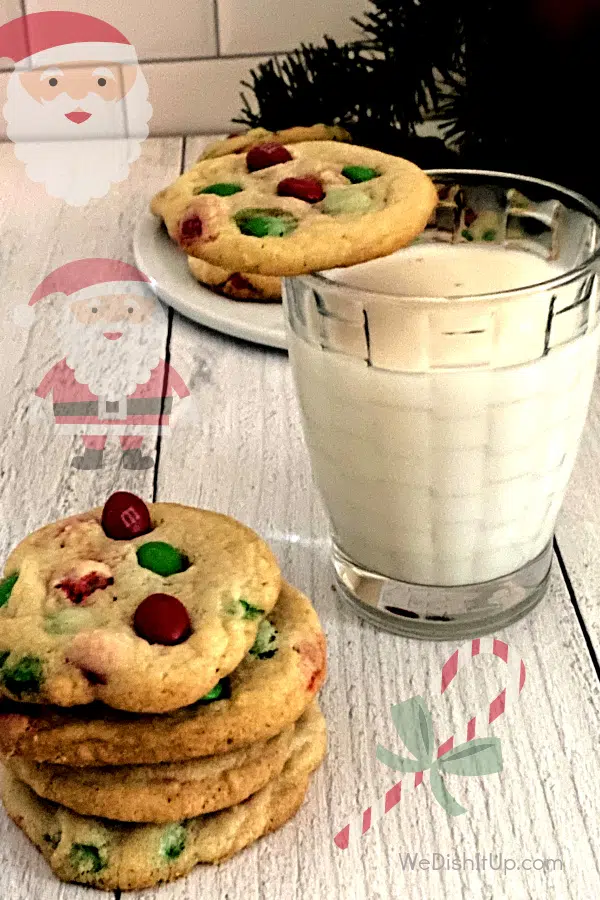 Easy M&M Christmas Cookies 