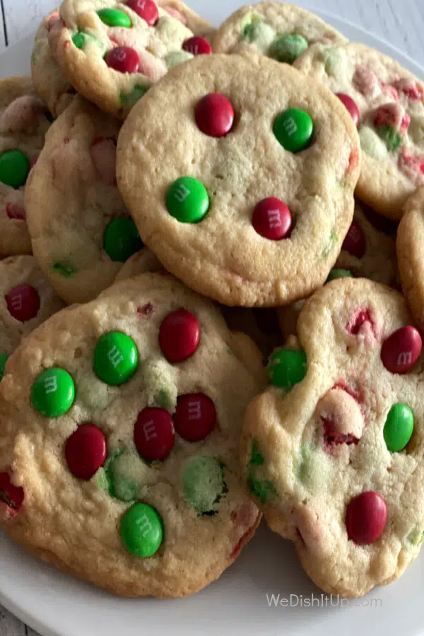 Easy 5 Ingredient M&M Christmas Cookies