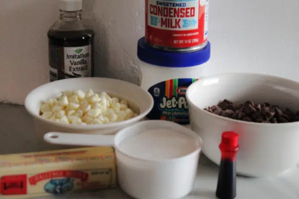 Ingredients for fudge