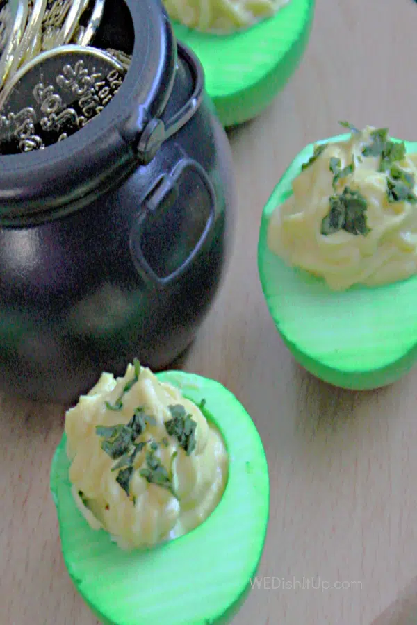 The Luck of the Irish Shamrock Deviled Eggs