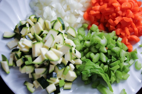 Chopped Veggies for Soup 