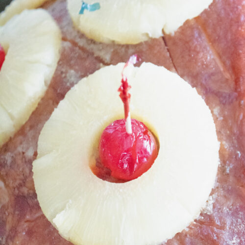 The Best Baked Ham with Brown Sugar Rub, Pineapple