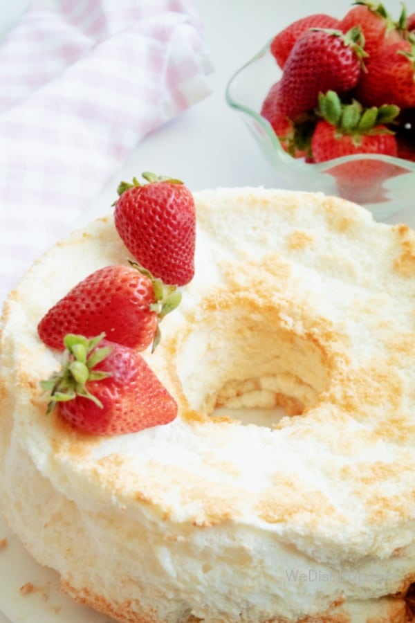 Layered Angel Food Cake with Cream Cheese Frosting