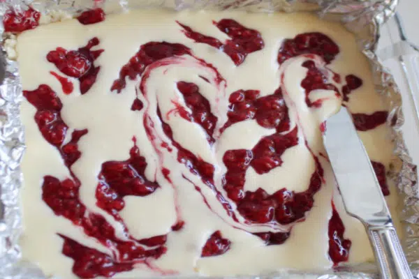 Swirling Raspberry cheesecake
