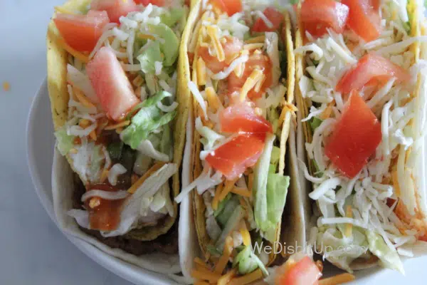 Shredded Chicken Double Decker Tacos