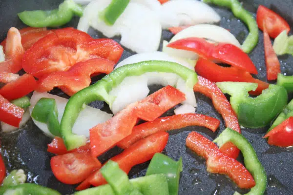 Onions and Peppers Cooking 