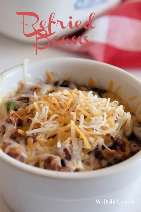 Refried Beans in Dish 