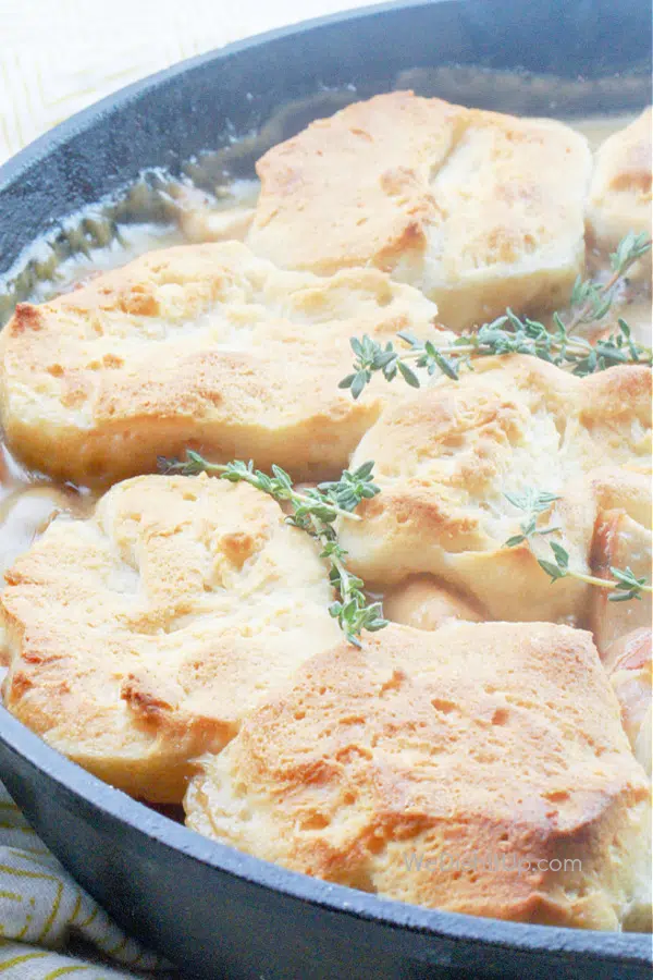 Chicken Pot pie in skillet