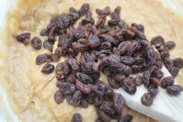 Raisins added to mix