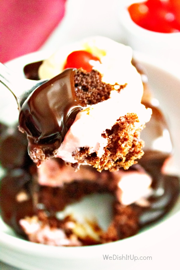 Hot Fudge Cake with Spoon