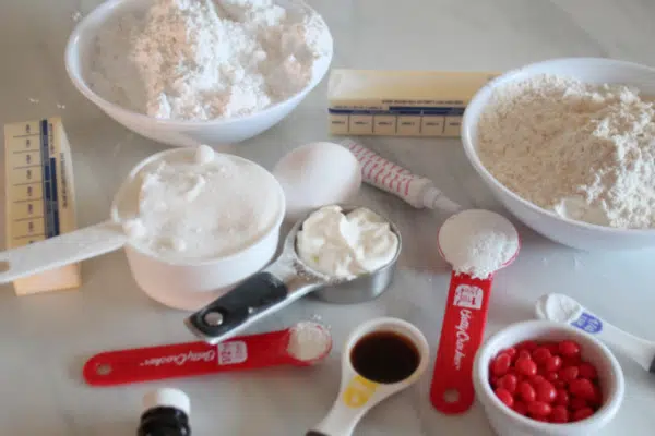 Ingredients for cookies