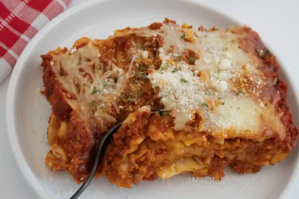 Lasagna on plate