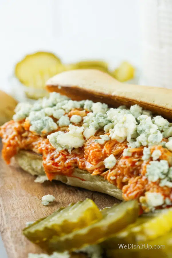 Buffalo Chicken sandwich with pickles