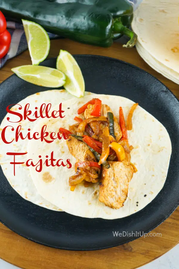 Chicken fajitas on a plate 