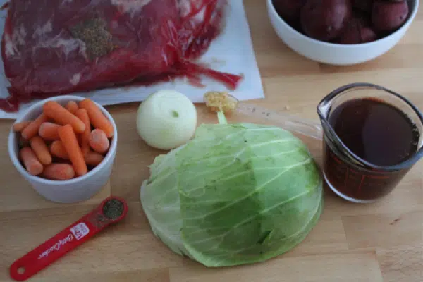 Ingredients for Corned Beef and Cabbage
