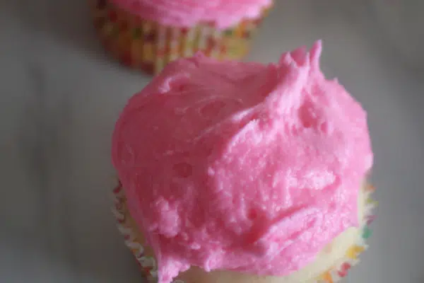 Frosting the cupcakes