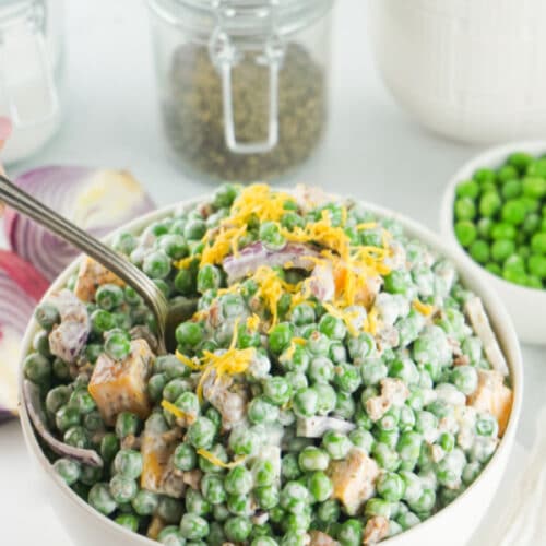 Pea Salad With Bacon and Cheddar