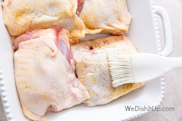 Brush chicken with oil mixture 