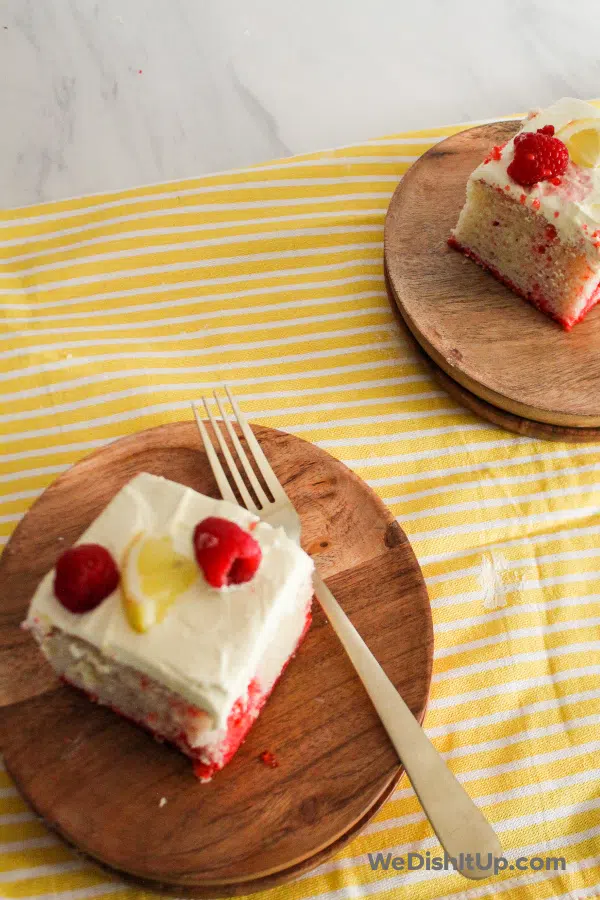 Raspberry Lemon Poke Cake
