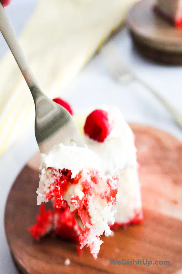 Raspberry Lemon Poke Cake 