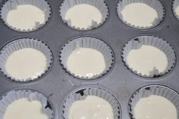 Cupcakes going in the oven 