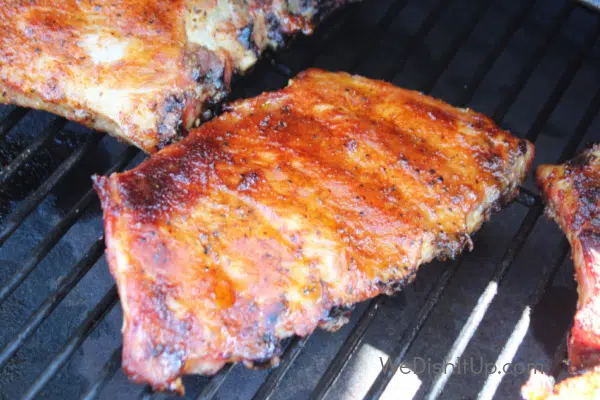 Ribs pn the grill.