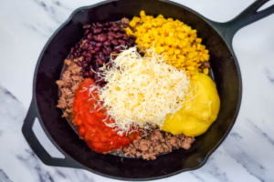 Tex-Mex Iron Skillet in process